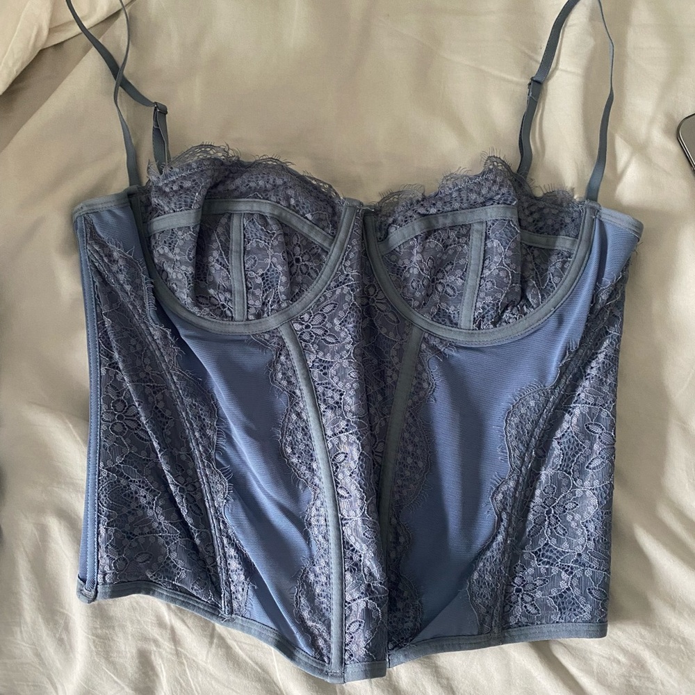 Urban Outfitters Blue Lace Crop Top